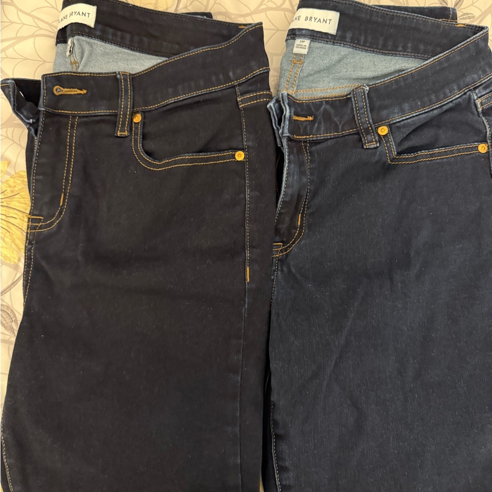 Lane Bryant Dark Blue Jeans- 2 pairs-12 petite!
